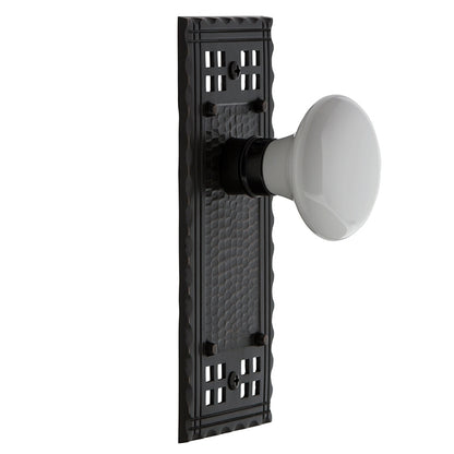 Nostalgic Warehouse Craftsman Plate with White Porcelain Knob