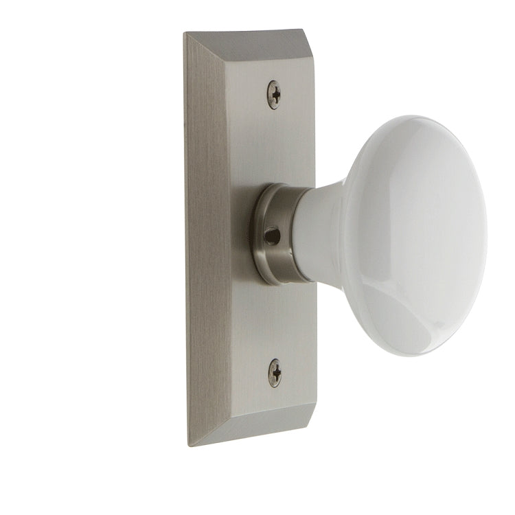 Nostalgic Warehouse Studio Plate with White Porcelain Knob