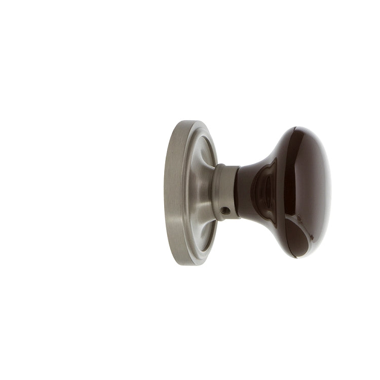 Nostalgic Warehouse Classic Rose with Brown Porcelain Knob