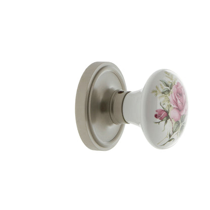 Nostalgic Warehouse Classic Rosette with White/Rose Porcelain Knob