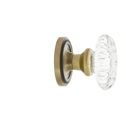 Nostalgic Warehouse Rope Rosette with Oval Fluted Crystal Knob
