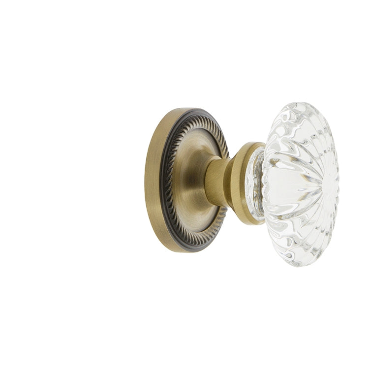 Nostalgic Warehouse Rope Rosette with Oval Fluted Crystal Knob