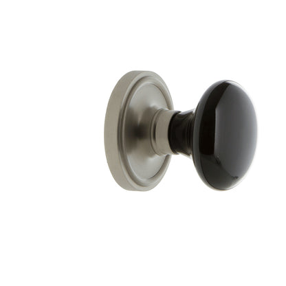 Nostalgic Warehouse Classic Rose with Black Porcelain Knob