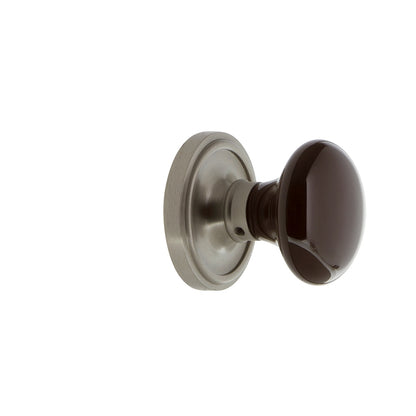 Nostalgic Warehouse Classic Rose with Brown Porcelain Knob