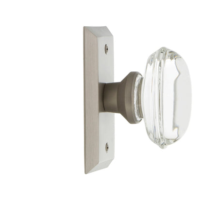 Nostalgic Warehouse Studio Plate with Oval Clear Crystal Knob