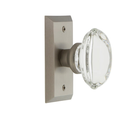 Nostalgic Warehouse Studio Plate with Oval Clear Crystal Knob