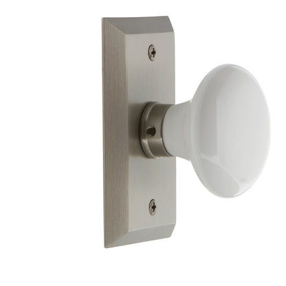 Nostalgic Warehouse Studio Plate with White Porcelain Knob