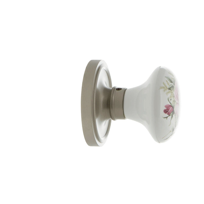 Nostalgic Warehouse Classic Rosette with White/Rose Porcelain Knob