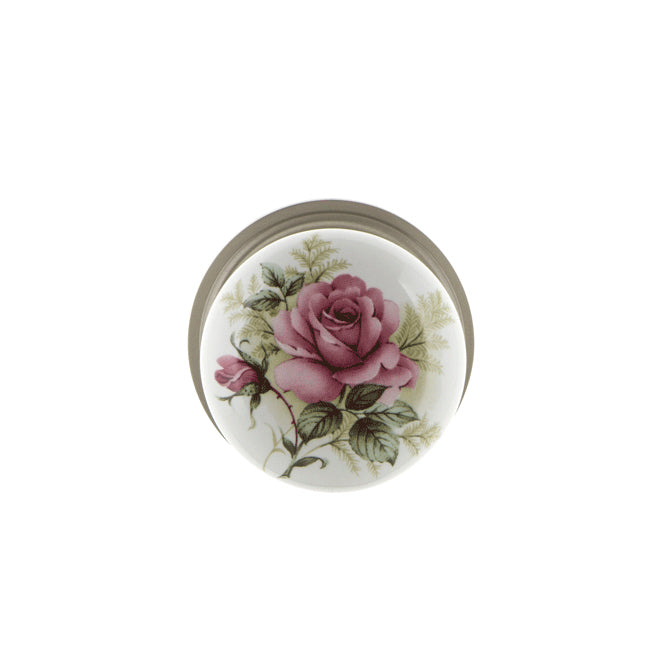 Nostalgic Warehouse Classic Rosette with White/Rose Porcelain Knob