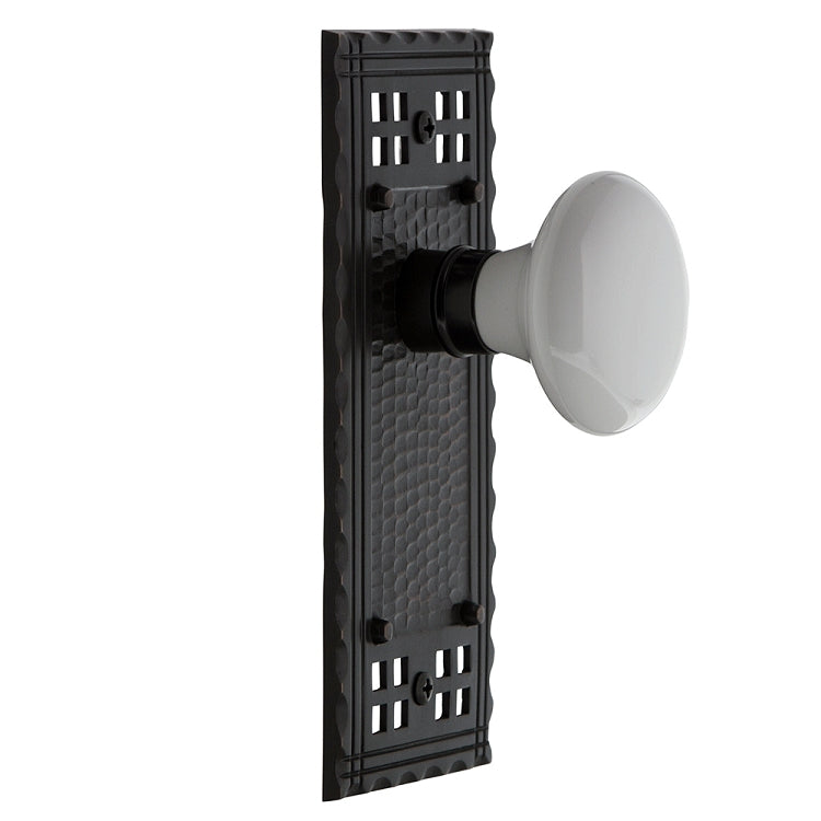 Nostalgic Warehouse Craftsman Plate with White Porcelain Knob