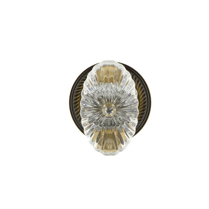 Nostalgic Warehouse Rope Rosette with Oval Fluted Crystal Knob
