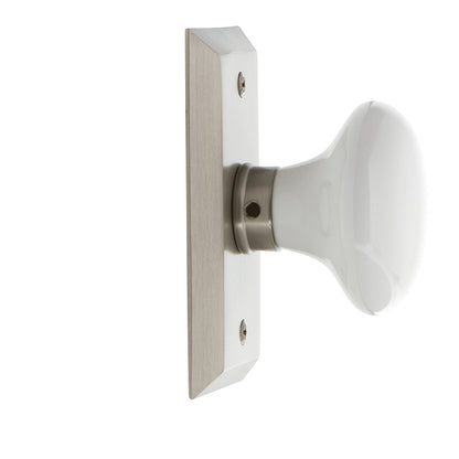 Nostalgic Warehouse Studio Plate with White Porcelain Knob