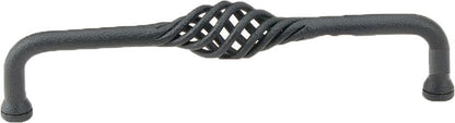 Emtek 4 Inch Lafayette Fixed Drawer Pull Flat Black Steel