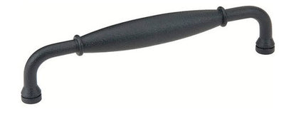 Emtek 6 Inch Normandy Fixed Drawer Pull Flat Black Steel