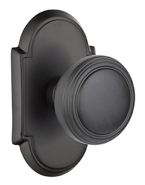 Emtek Norwich Knob With #8 Rosette - Flat Black