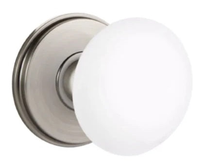 Emtek Ice White Knob With Watford Pewter