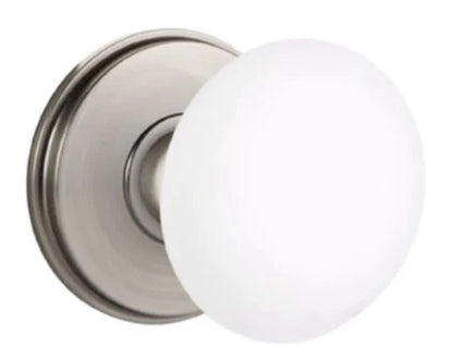 Emtek Ice White Knob With Watford Pewter