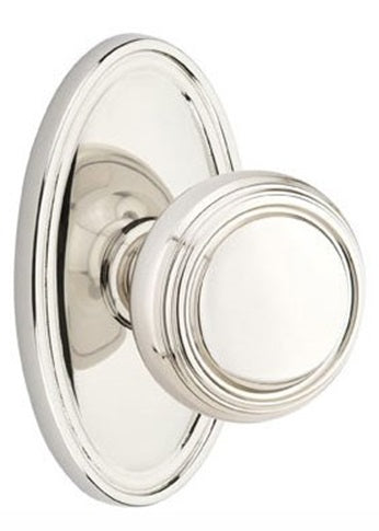 Emtek Norwich Knob With Oval Rosette - Polished Nickel
