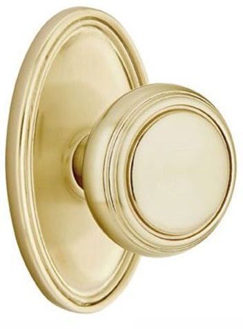 Emtek Norwich Knob With Oval Rosette - Satin Brass
