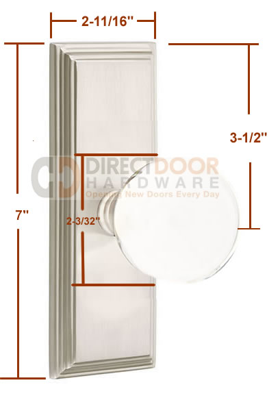 Emtek Bristol Crystal Knob with 7 Inch Wilshire Sideplate