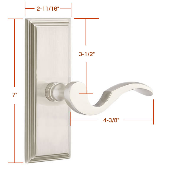 Emtek Cortina Lever with 7 Inch Wilshire Sideplate