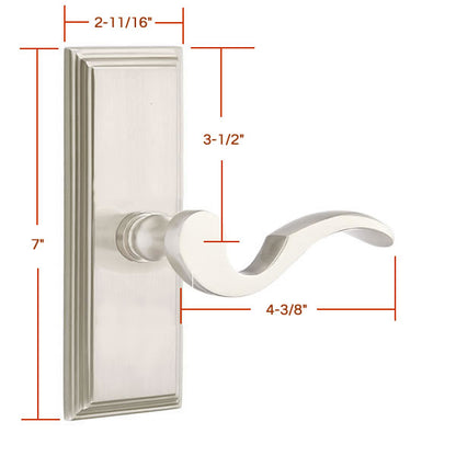 Emtek Cortina Lever with 7 Inch Wilshire Sideplate