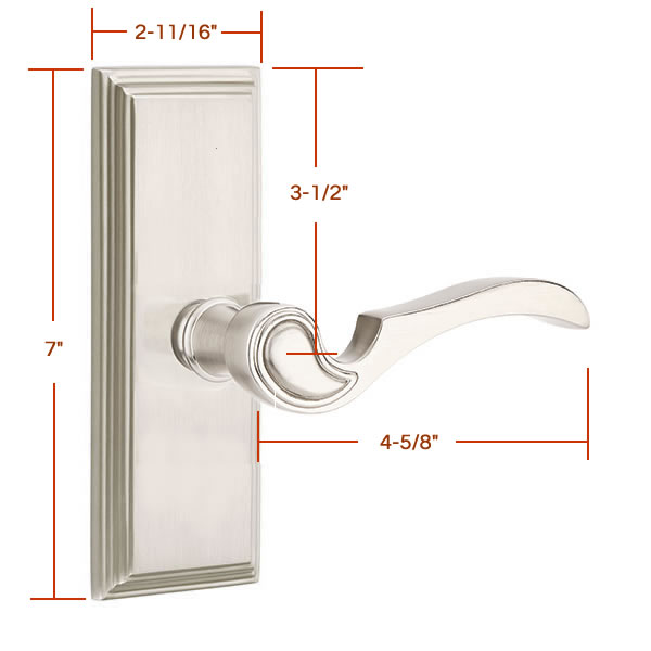 Emtek Coventry Lever with 7 Inch Wilshire Sideplate