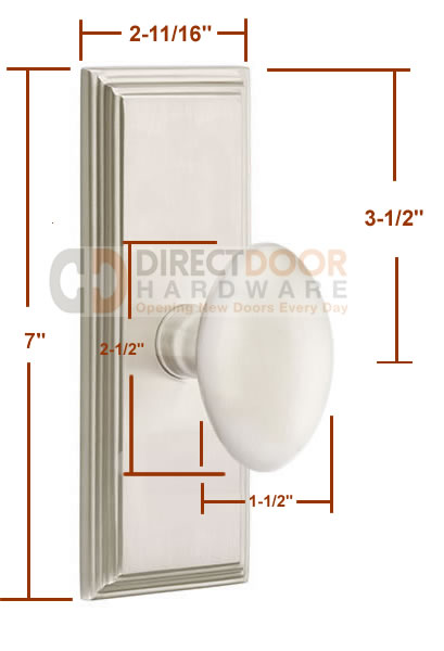 Emtek Egg Knob with 7 Inch Wilshire Sideplate