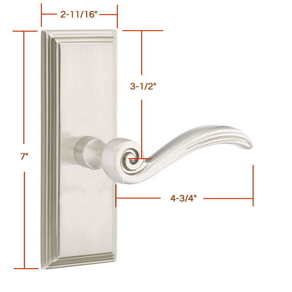 Emtek Elan Lever with 7 Inch Wilshire Sideplate