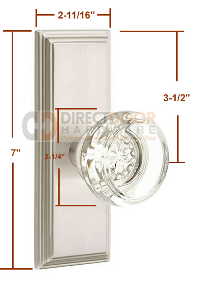 Emtek Georgetown Crystal Knob with 7 Inch Wilshire Sideplate