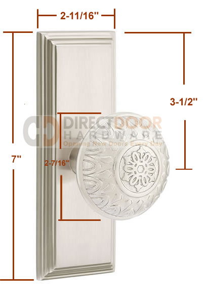Emtek Lancaster Knob with 7 Inch Wilshire Sideplate