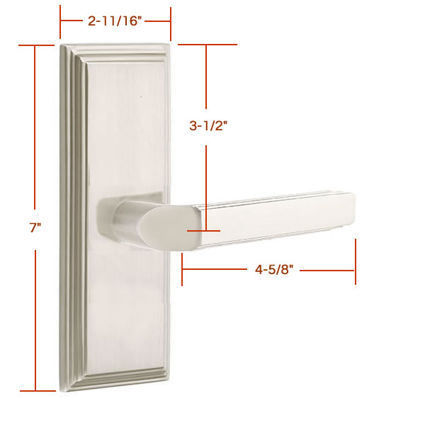 Emtek Milano Lever with 7 Inch Wilshire Sideplate