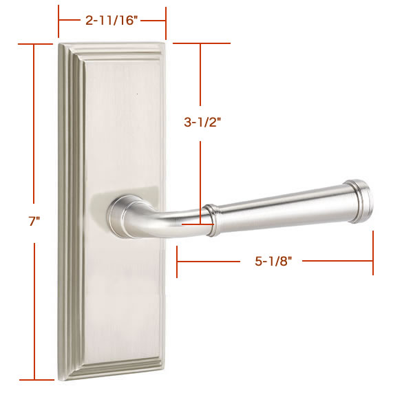Emtek Merrimack Lever with 7 Inch Wilshire Sideplate