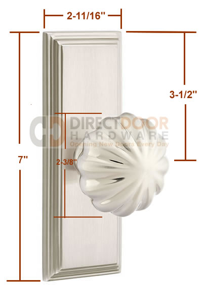 Emtek Melon Knob with 7 Inch Wilshire Sideplate