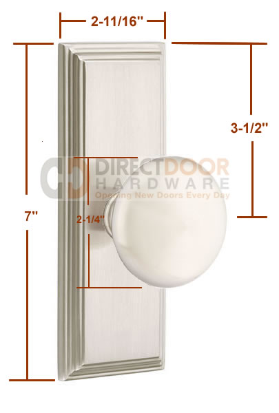 Emtek Providence Knob with 7 Inch Wilshire Sideplate