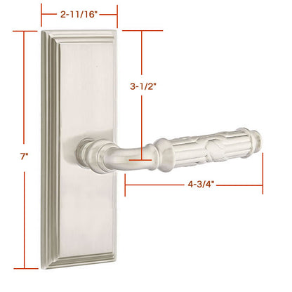 Emtek Ribbon and Reed Lever with 7 Inch Wilshire Sideplate