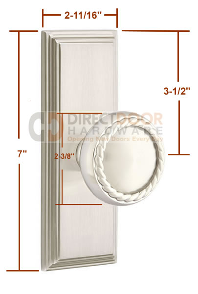 Emtek Rope Knob with 7 Inch Wilshire Sideplate