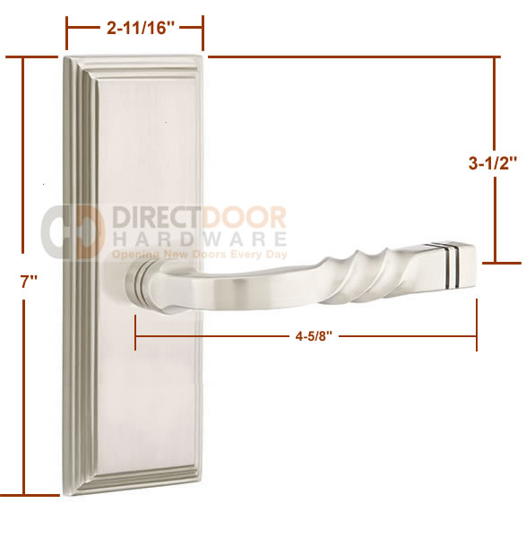 Emtek Santa Fe Lever with 7 Inch Wilshire Sideplate