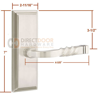 Emtek Santa Fe Lever with 7 Inch Wilshire Sideplate