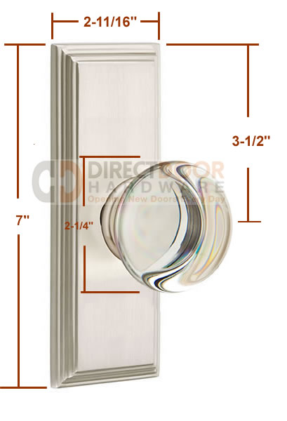 Emtek Providence Crystal Knob with 7 Inch Wilshire Sideplate