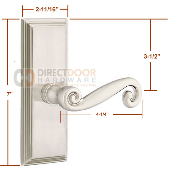 Emtek Rustic Lever with 7 Inch Wilshire Sideplate