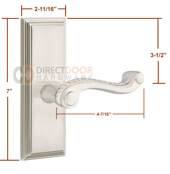 Emtek Rope Lever with 7 Inch Wilshire Sideplate