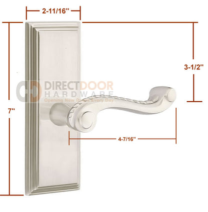 Emtek Rope Lever with 7 Inch Wilshire Sideplate