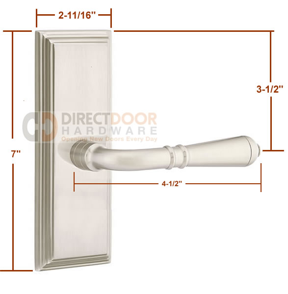 Emtek Turino Lever with 7 Inch Wilshire Sideplate