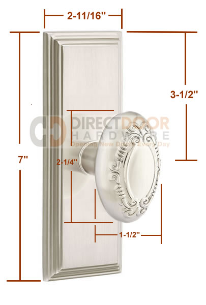 Emtek Victoria Knob with 7 Inch Wilshire Sideplate