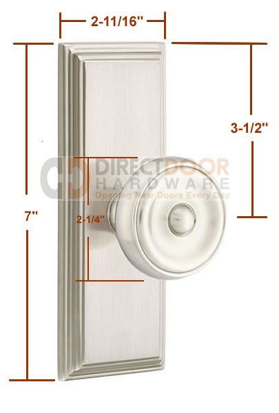 Emtek Waverly Knob with 7 Inch Wilshire Sideplate