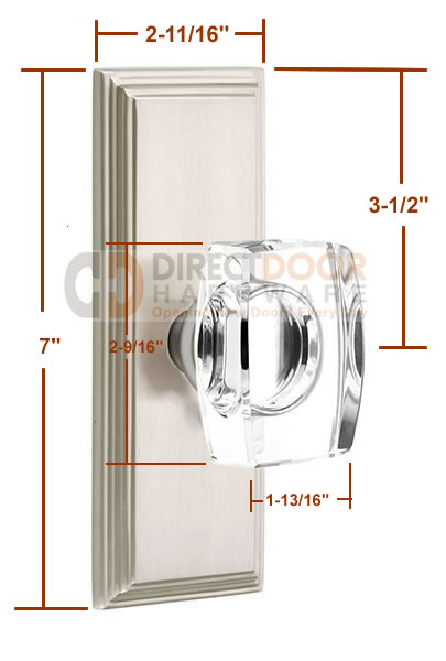 Emtek Windsor Crystal Knob with 7 Inch Wilshire Sideplate