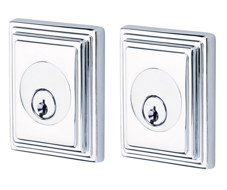 Emtek Wilshire Double Cylinder Deadbolt - Polished Chrome