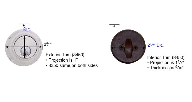 Emtek Sandcast Bronze Regular Style Deadbolt Measurements