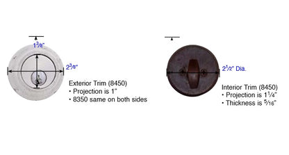 Emtek Sandcast Bronze Regular Style Deadbolt Measurements